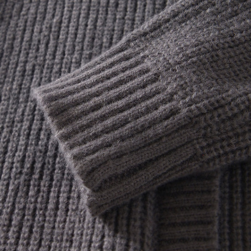 Chaqueta de punto con cremallera de color liso de invierno Buddha Stones para hombre, de algodón, de manga larga y con bolsillos - image 9