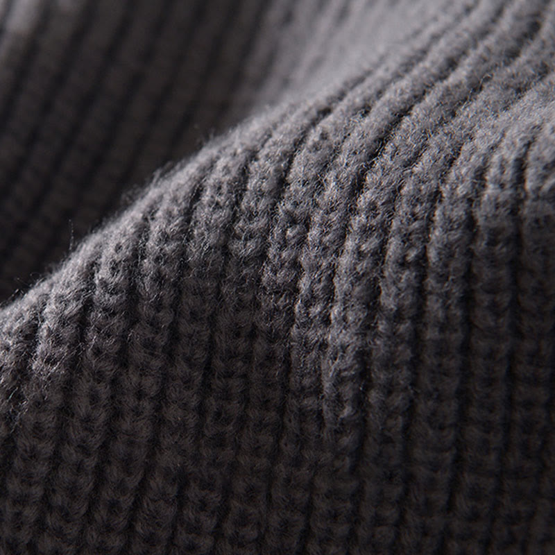 Chaqueta de punto con cremallera de color liso de invierno Buddha Stones para hombre, de algodón, de manga larga y con bolsillos - image 8