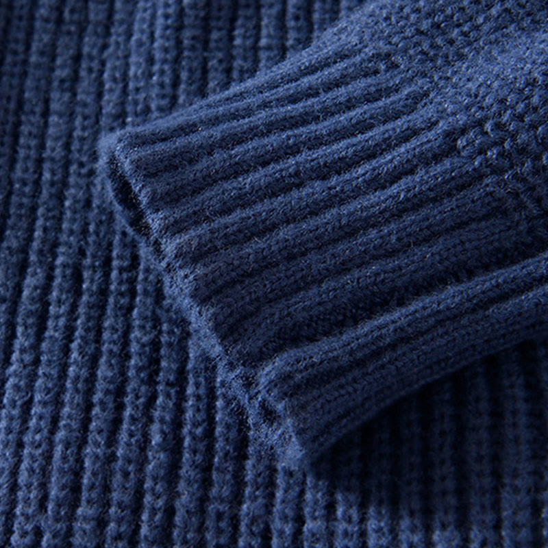 Chaqueta de punto con cremallera de color liso de invierno Buddha Stones para hombre, de algodón, de manga larga y con bolsillos - image 2