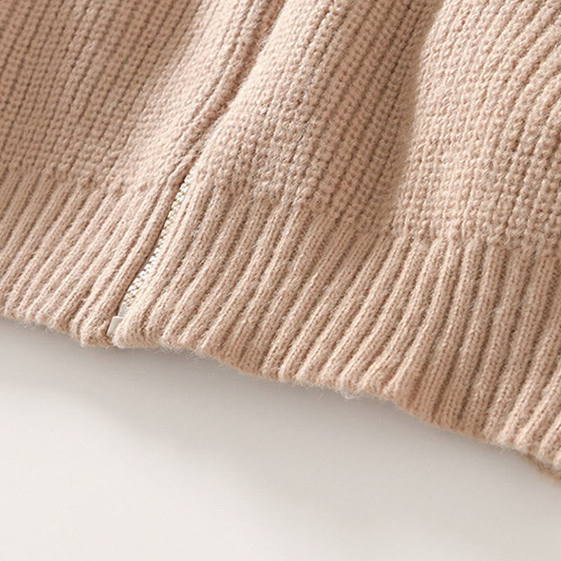 Chaqueta de punto con cremallera de color liso de invierno Buddha Stones para hombre, de algodón, de manga larga y con bolsillos - image 17