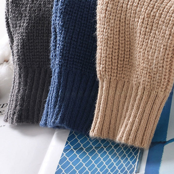 Chaqueta de punto con cremallera de color liso de invierno Buddha Stones para hombre, de algodón, de manga larga y con bolsillos - image 19