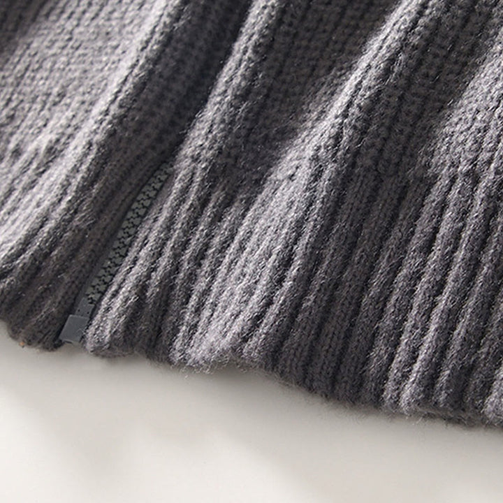 Chaqueta de punto con cremallera de color liso de invierno Buddha Stones para hombre, de algodón, de manga larga y con bolsillos - image 11