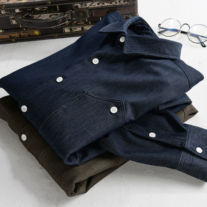 Chaqueta de manga larga para hombre con solapa y botones en color puro Buddha Stones Fall - image 16
