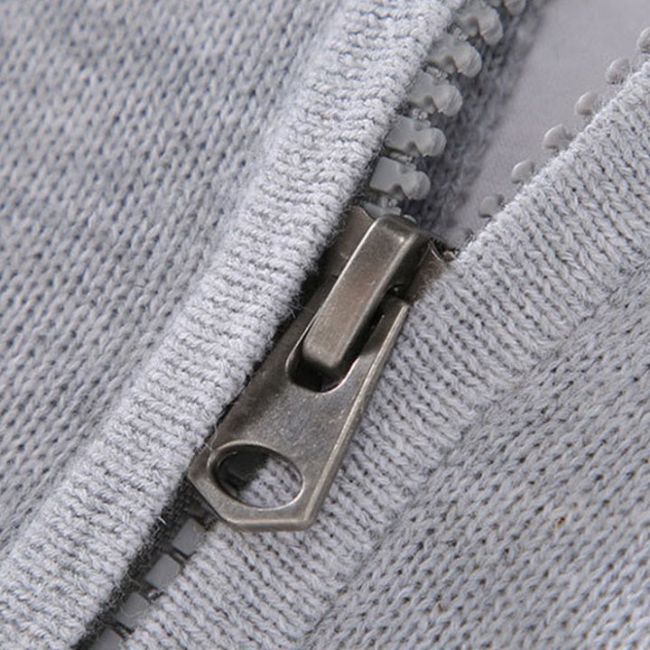 Suéter de algodón puro de manga larga con cuello alto y dobladillo liso acanalado con Buddha Stones para hombre - image 7