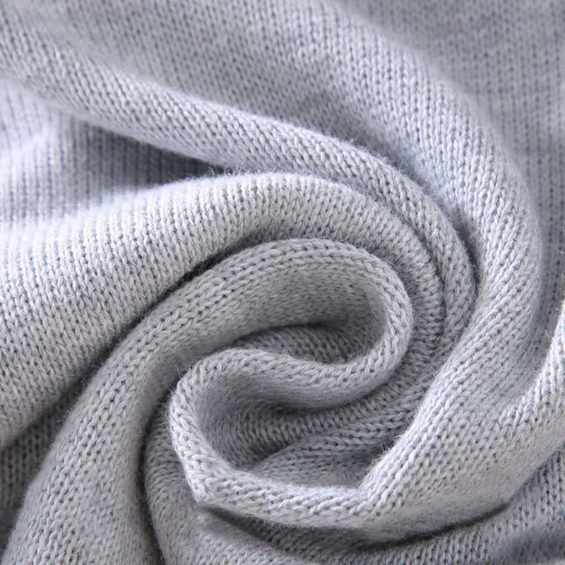 Suéter de algodón puro de manga larga con cuello alto y dobladillo liso acanalado con Buddha Stones para hombre - image 8