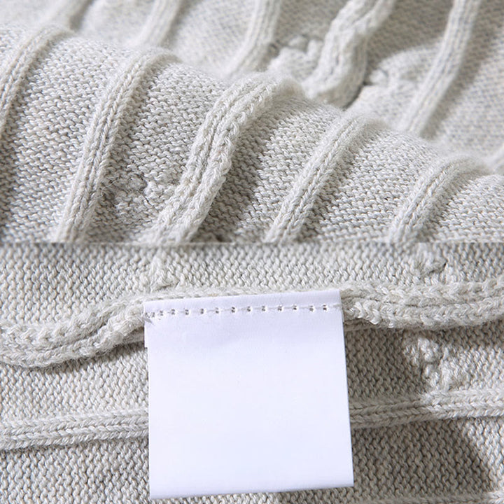 Suéter de algodón puro de manga larga y cuello redondo para hombre con diseño de punto trenzado Buddha Stones - image 11