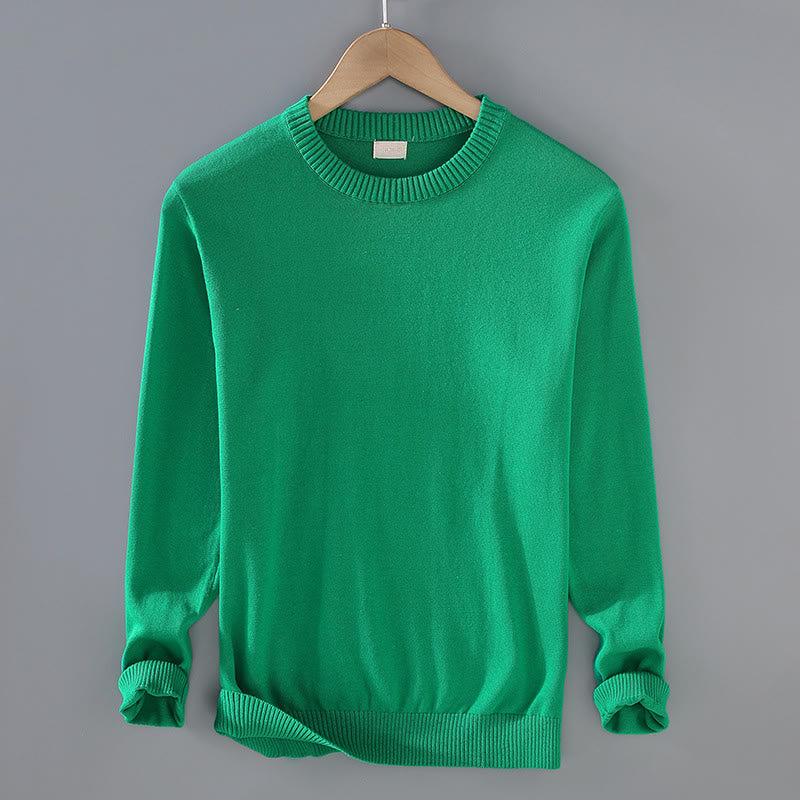 Suéter térmico de algodón puro con diseño acanalado Buddha Stones para hombre, cuello redondo y manga larga - Primavera verde - US/UK/AU42, EU52 (3XL) - image 12