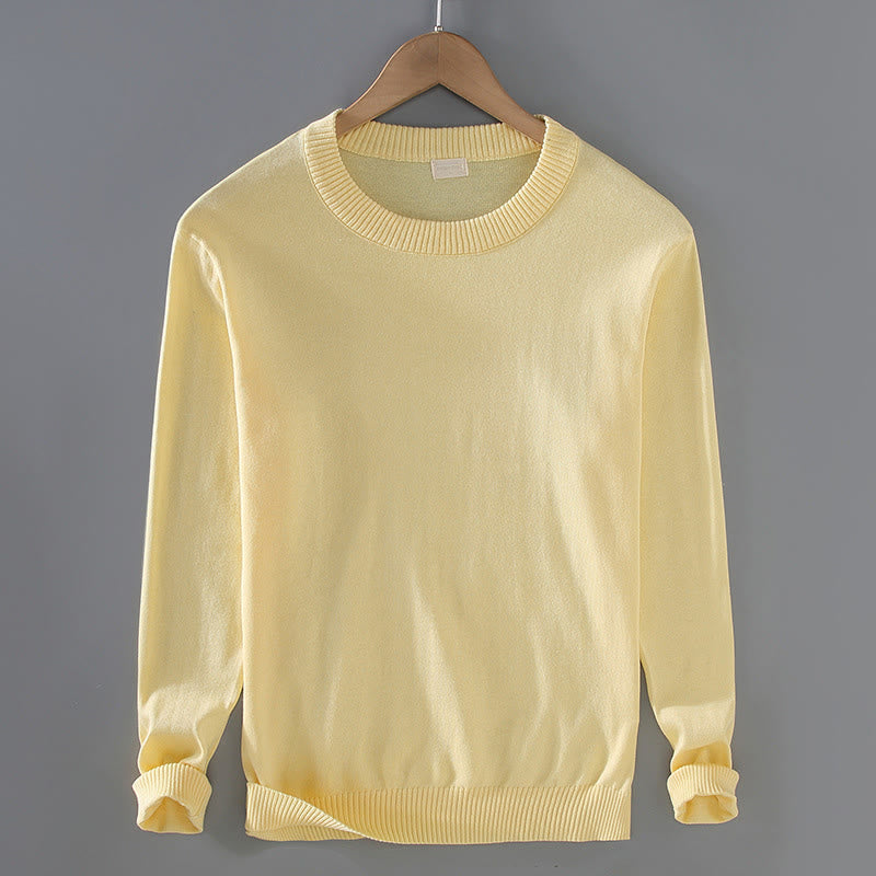 Suéter térmico de algodón puro con diseño acanalado Buddha Stones para hombre, cuello redondo y manga larga - Amarillo claro - US/UK/AU42, EU52 (3XL) - image 10