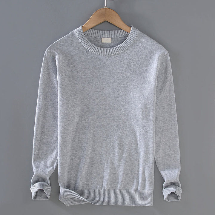Suéter térmico de algodón puro con diseño acanalado Buddha Stones para hombre, cuello redondo y manga larga - Gris claro - US/UK/AU42, EU52 (3XL) - image 3