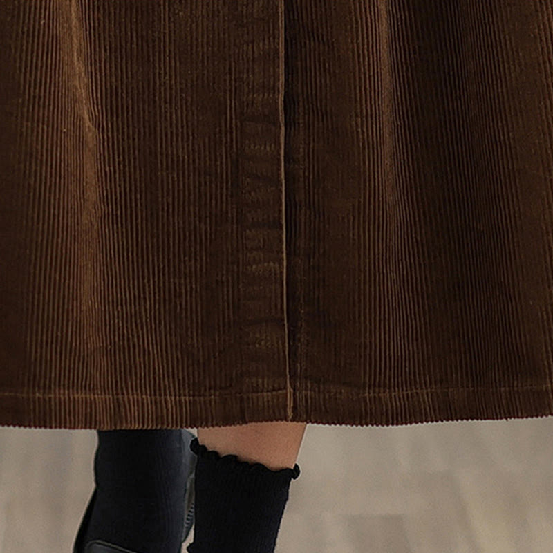 Abrigo de pana de algodón para mujer, de manga larga, con botones y bolsillos , de Buddha Stones - image 9