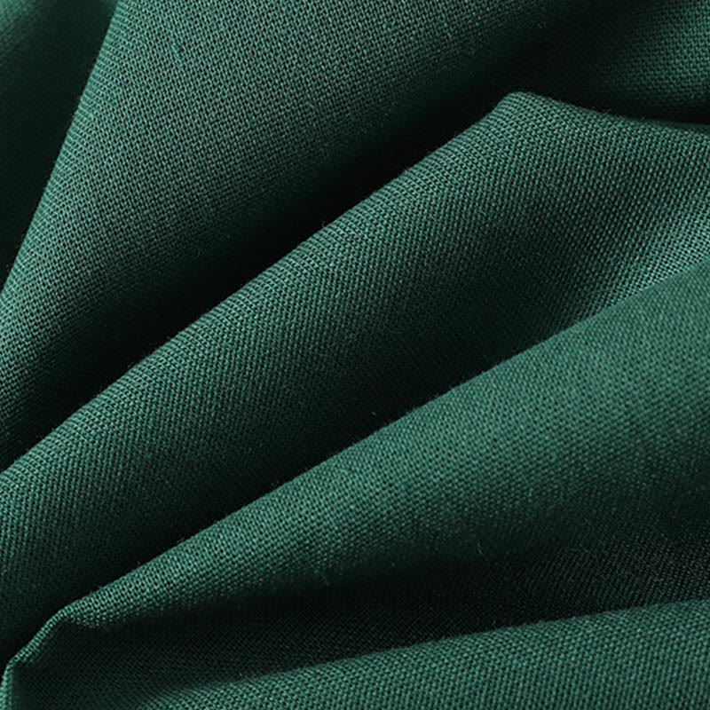 Vestido midi de algodón para mujer, de manga larga y bolsillos, con diseño de bloques de color y parches de Buddha Stones - image 6