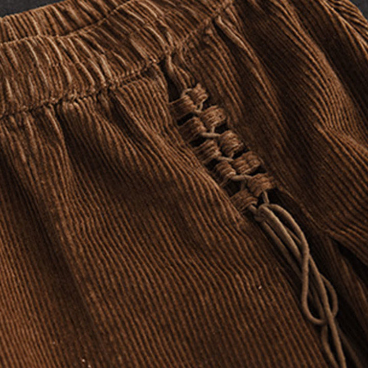 Falda de pana de algodón lisa Buddha Stones para mujer, de largo 7-8, con bolsillos - image 11