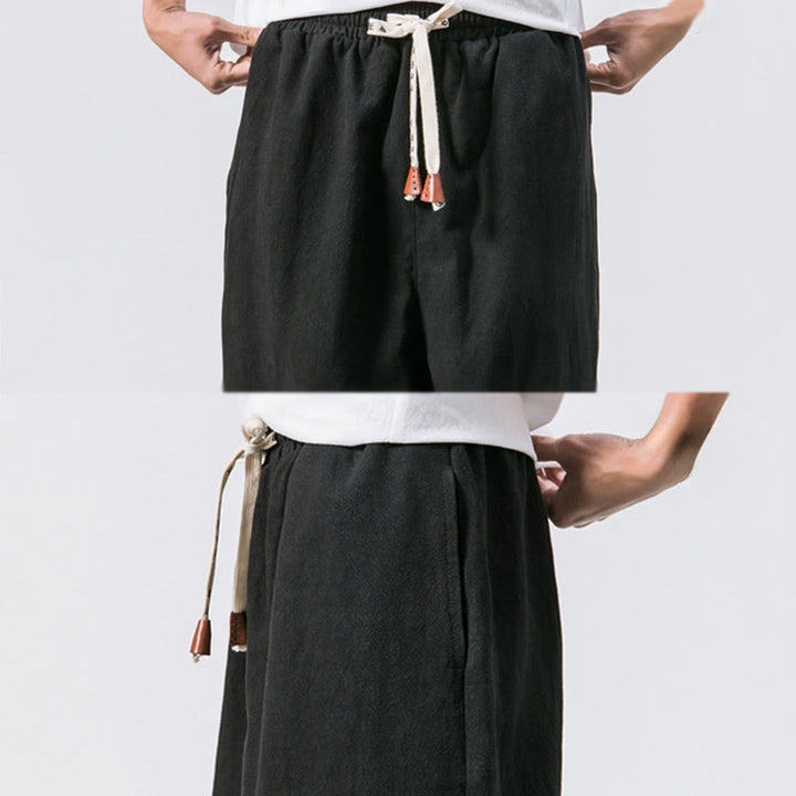 Pantalones bombachos de algodón con cordón ajustable y bolsillos para hombre de Buddha Stones. - image 16