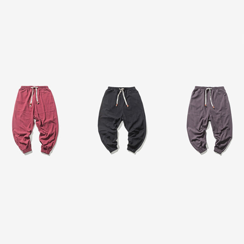 Pantalones bombachos de algodón con cordón ajustable y bolsillos para hombre de Buddha Stones. - image 22