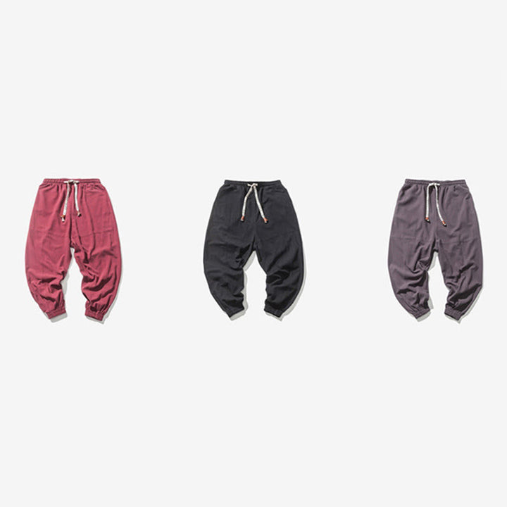 Pantalones bombachos de algodón con cordón ajustable y bolsillos para hombre de Buddha Stones. - image 22