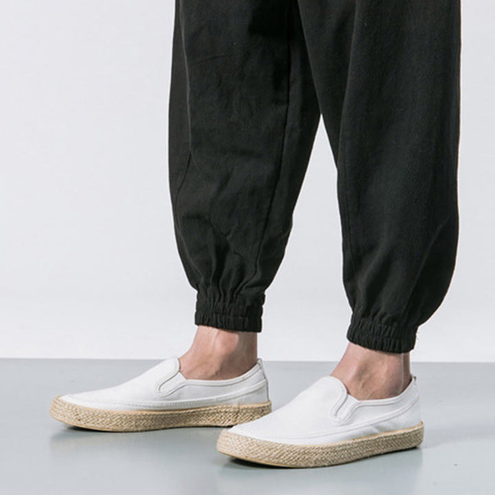 Pantalones bombachos de algodón con cordón ajustable y bolsillos para hombre de Buddha Stones. - image 15