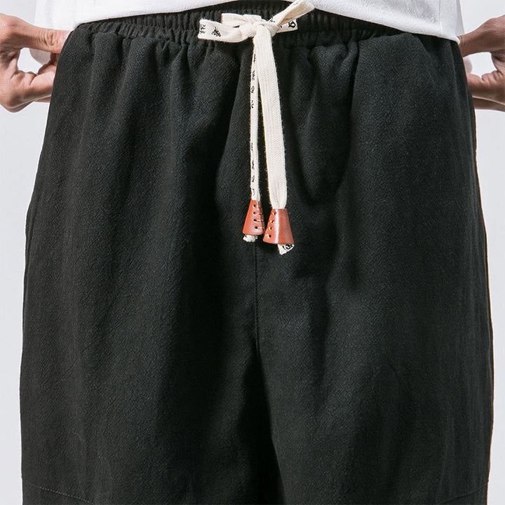 Pantalones bombachos de algodón con cordón ajustable y bolsillos para hombre de Buddha Stones. - image 14