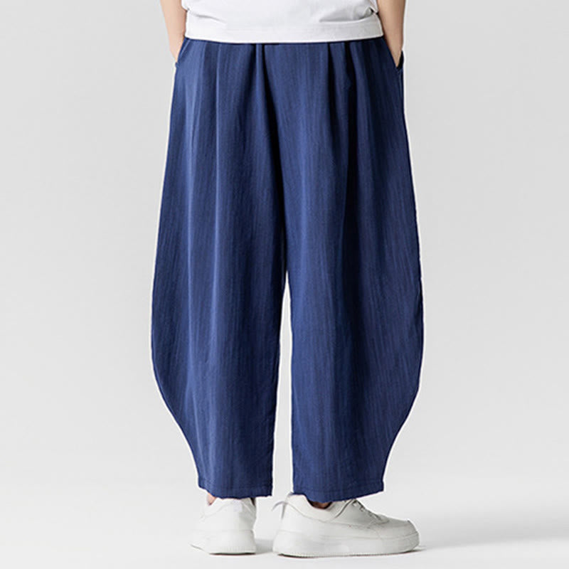 Pantalones tobilleros de algodón con cordón y bolsillos para hombre , de Buddha Stones, de verano, en color puro - image 2