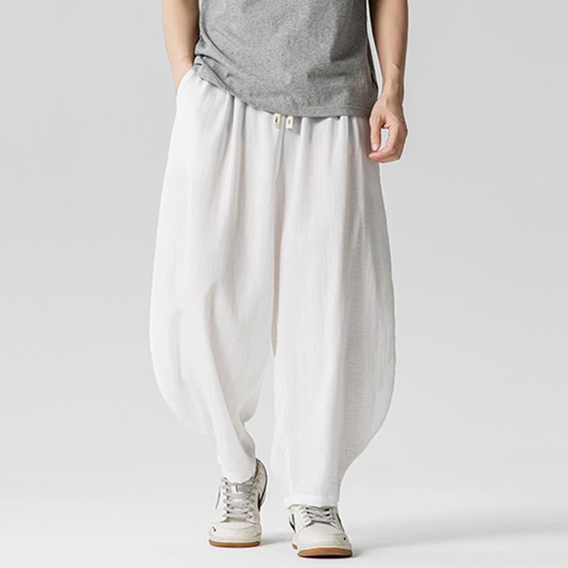 Pantalones tobilleros de algodón con cordón y bolsillos para hombre , de Buddha Stones, de verano, en color puro - image 14