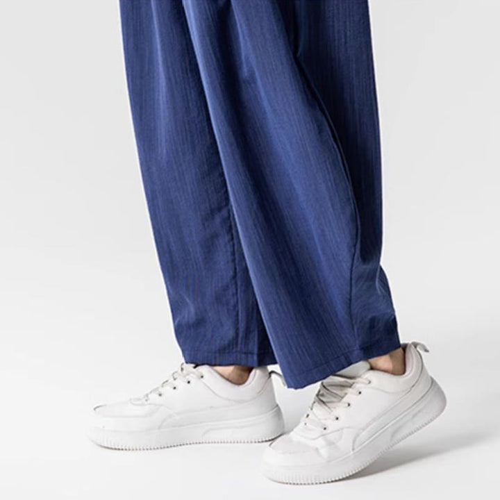 Pantalones tobilleros de algodón con cordón y bolsillos para hombre , de Buddha Stones, de verano, en color puro - image 10