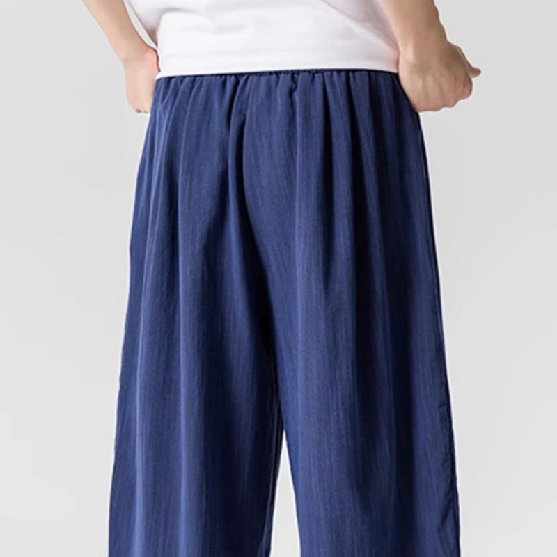 Pantalones tobilleros de algodón con cordón y bolsillos para hombre , de Buddha Stones, de verano, en color puro - image 8