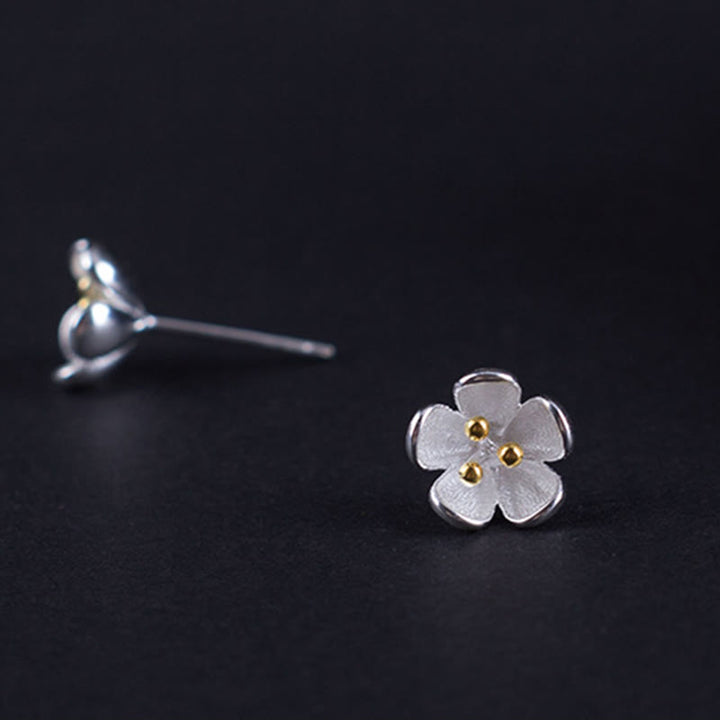 Pendientes de equilibrio con estambres dorados y Buddha Stones en plata de ley 925  - image 3
