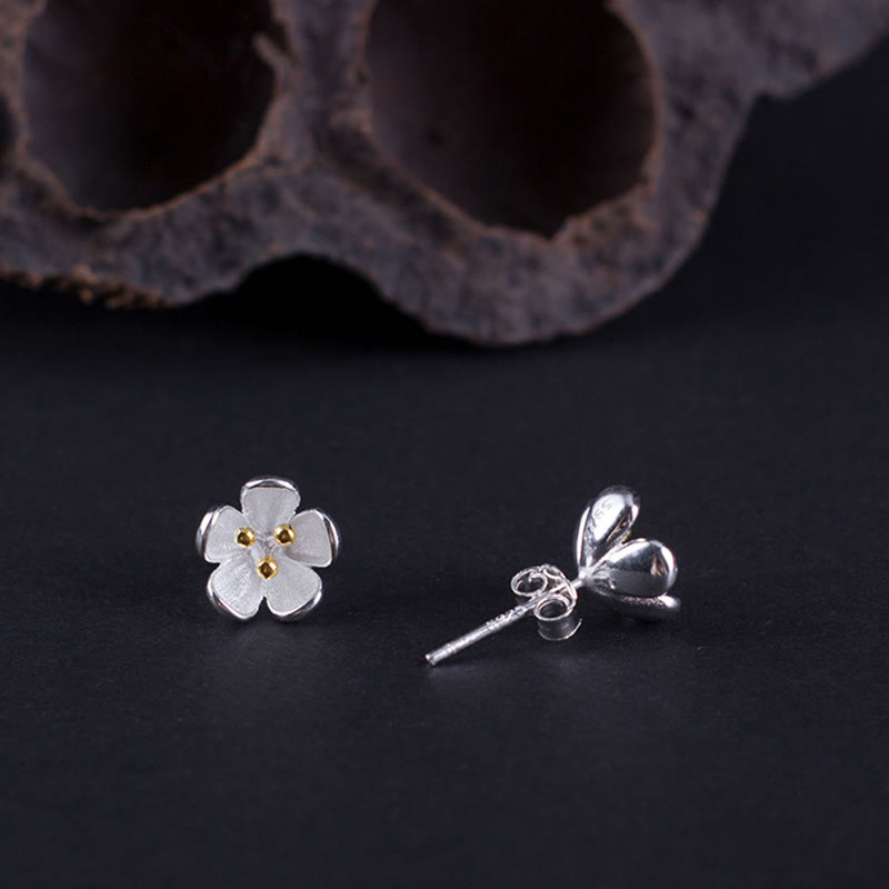 Pendientes de equilibrio con estambres dorados y Buddha Stones en plata de ley 925  - image 4