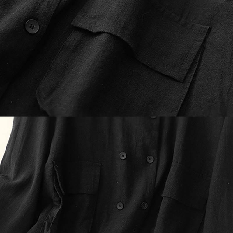 Chaqueta de algodón de manga larga para mujer con diseño de Buddha Stones y bolsillos, cruzada y con estampado de piedras de Buda. - image 15