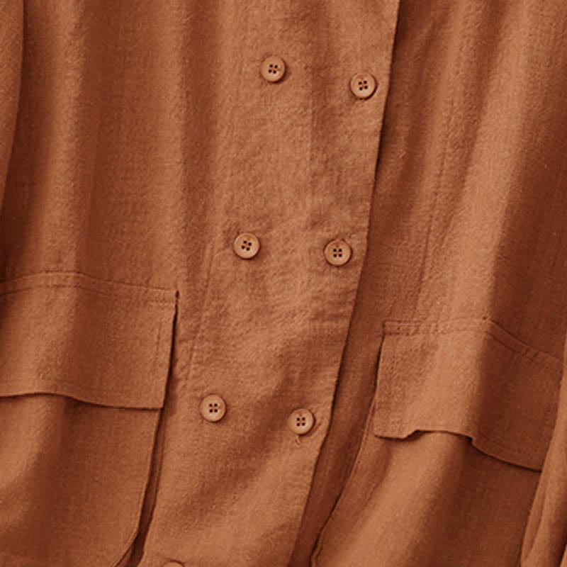 Chaqueta de algodón de manga larga para mujer con diseño de Buddha Stones y bolsillos, cruzada y con estampado de piedras de Buda. - image 9