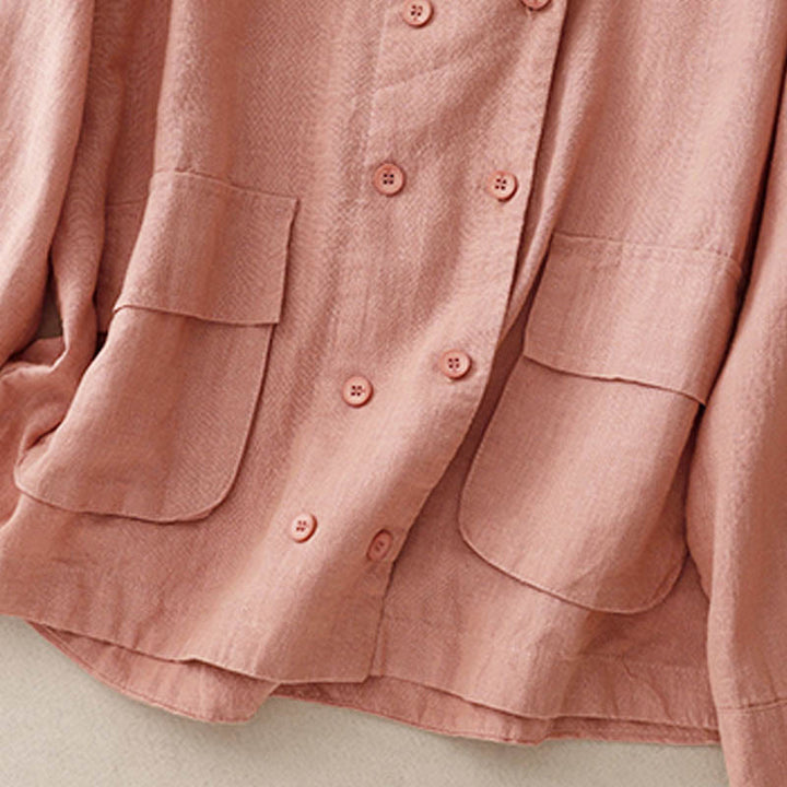 Chaqueta de algodón de manga larga para mujer con diseño de Buddha Stones y bolsillos, cruzada y con estampado de piedras de Buda. - image 19