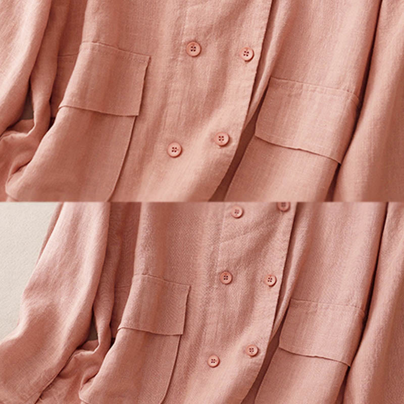 Chaqueta de algodón de manga larga para mujer con diseño de Buddha Stones y bolsillos, cruzada y con estampado de piedras de Buda. - image 18