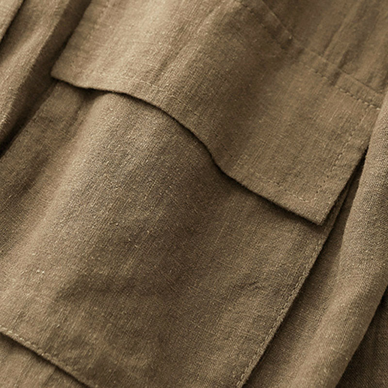 Chaqueta de algodón de manga larga para mujer con diseño de Buddha Stones y bolsillos, cruzada y con estampado de piedras de Buda. - image 3