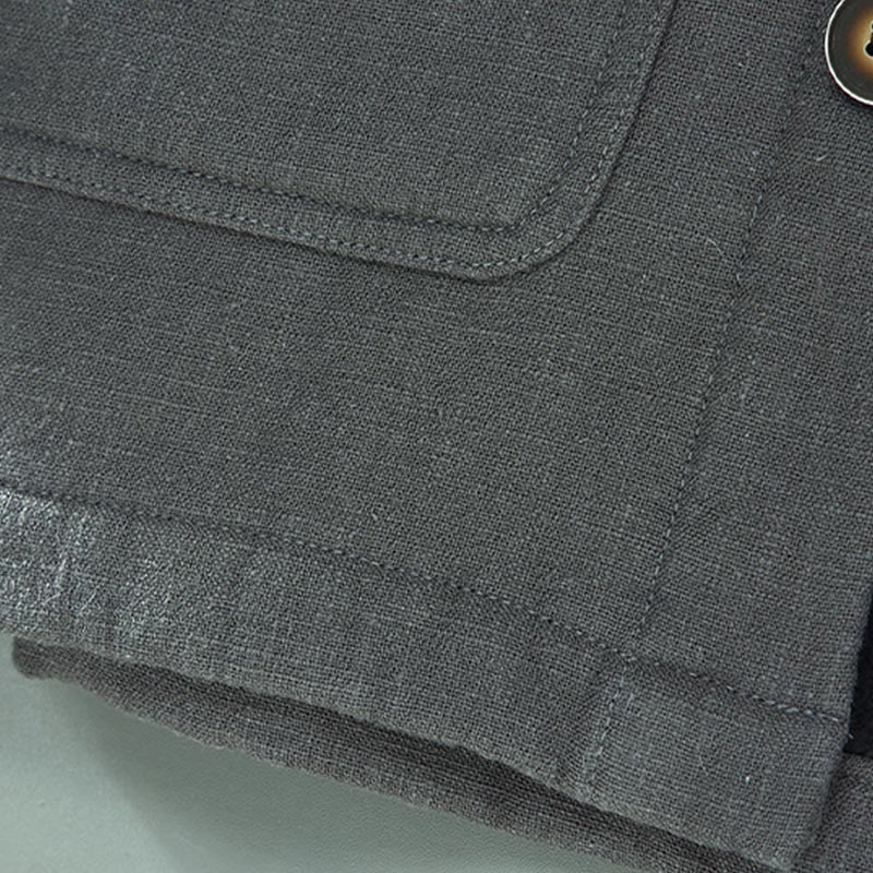 Chaqueta térmica Buddha Stones de manga larga, lisa, de lino y algodón ramio con forro polar y bolsillos para hombre - image 10