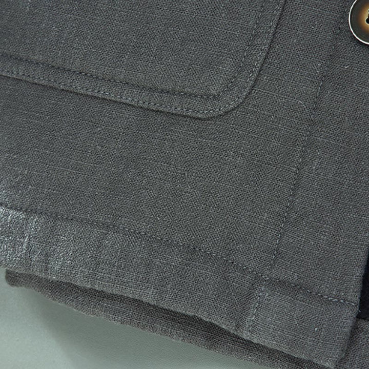 Chaqueta térmica Buddha Stones de manga larga, lisa, de lino y algodón ramio con forro polar y bolsillos para hombre - image 10