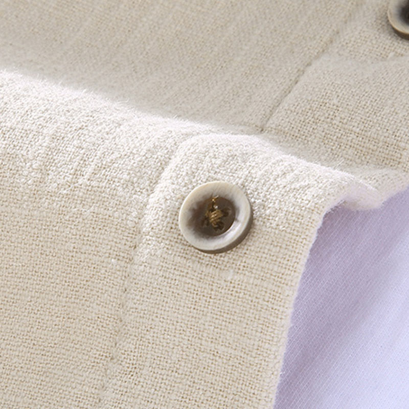 Chaqueta térmica de ramio con cuello alto, manga larga, forrada de felpa y bolsillos para hombre de Buddha Stones. - image 8