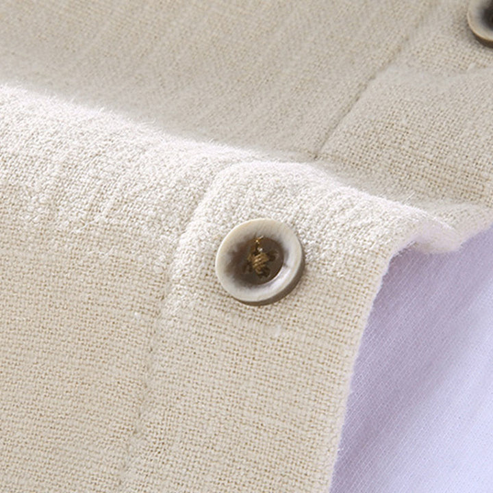 Chaqueta térmica de ramio con cuello alto, manga larga, forrada de felpa y bolsillos para hombre de Buddha Stones. - image 8
