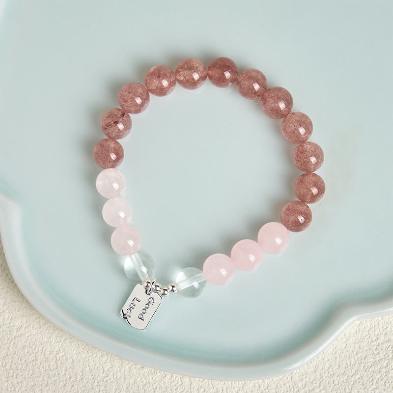 Pulsera de amuleto de la suerte con Buddha Stones, amatista, cuarzo rosa y cuarzo fresa - image 19