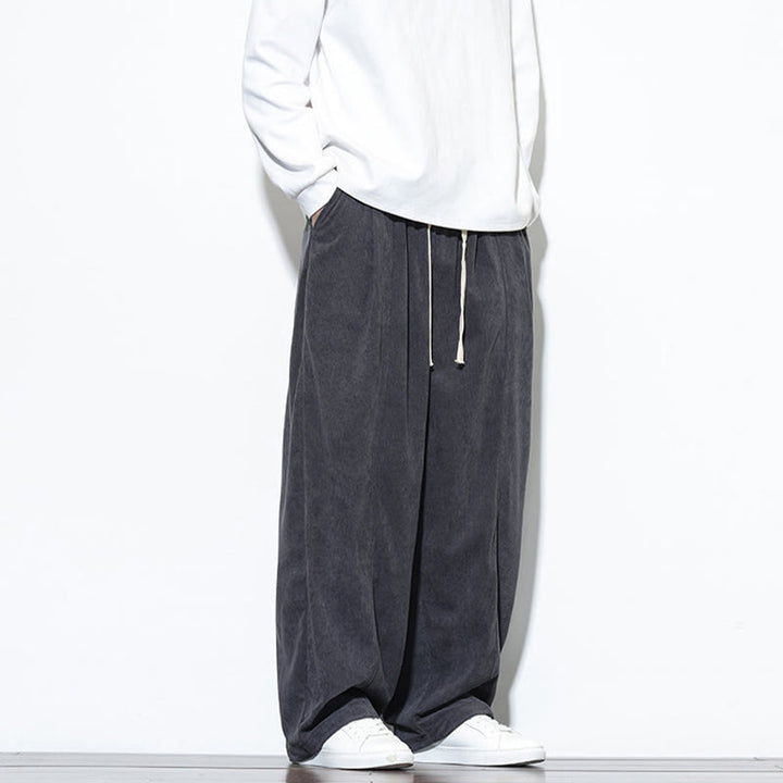 Pantalones harem para hombre de pana pura con cordón ajustable y estampado de Buddha Stones. - image 18