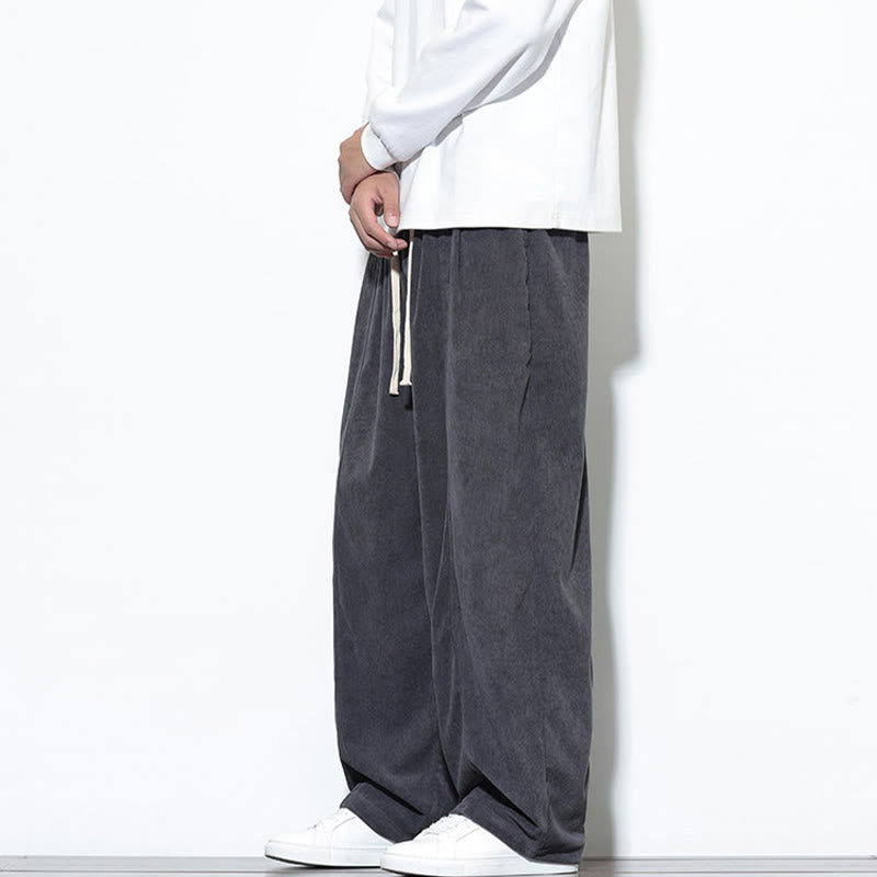 Pantalones harem para hombre de pana pura con cordón ajustable y estampado de Buddha Stones. - image 11