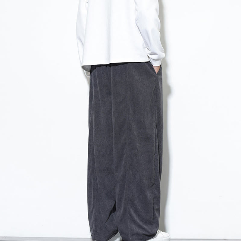 Pantalones harem para hombre de pana pura con cordón ajustable y estampado de Buddha Stones. - image 12