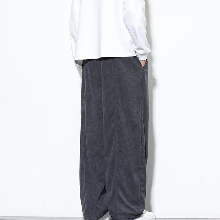 Pantalones harem para hombre de pana pura con cordón ajustable y estampado de Buddha Stones. - image 12