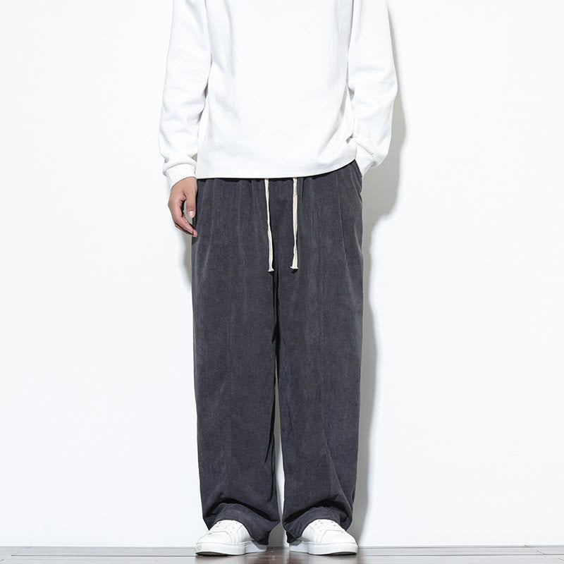 Pantalones harem para hombre de pana pura con cordón ajustable y estampado de Buddha Stones. - Gris pizarra - US/UK/AU46, EU56 (5XL) - image 10