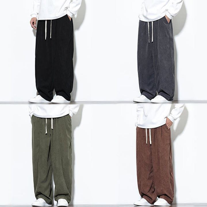 Pantalones harem para hombre de pana pura con cordón ajustable y estampado de Buddha Stones. - image 38