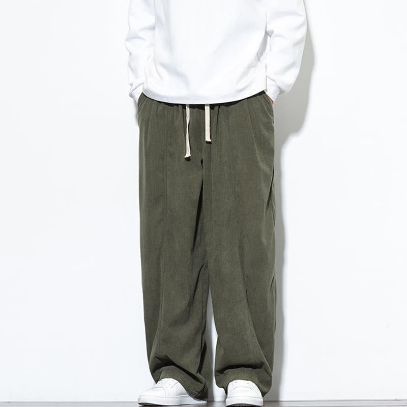 Pantalones harem para hombre de pana pura con cordón ajustable y estampado de Buddha Stones. - image 5
