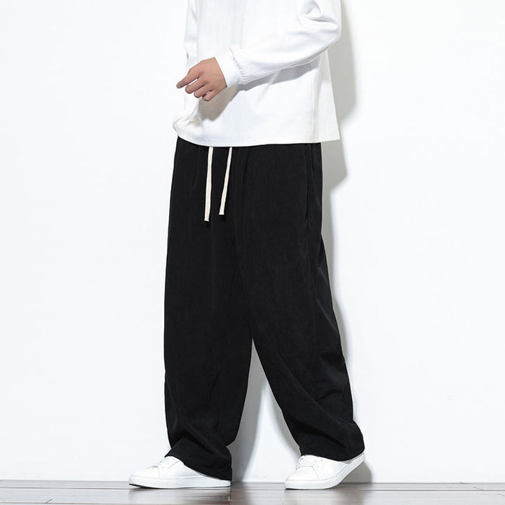 Pantalones harem para hombre de pana pura con cordón ajustable y estampado de Buddha Stones. - image 24