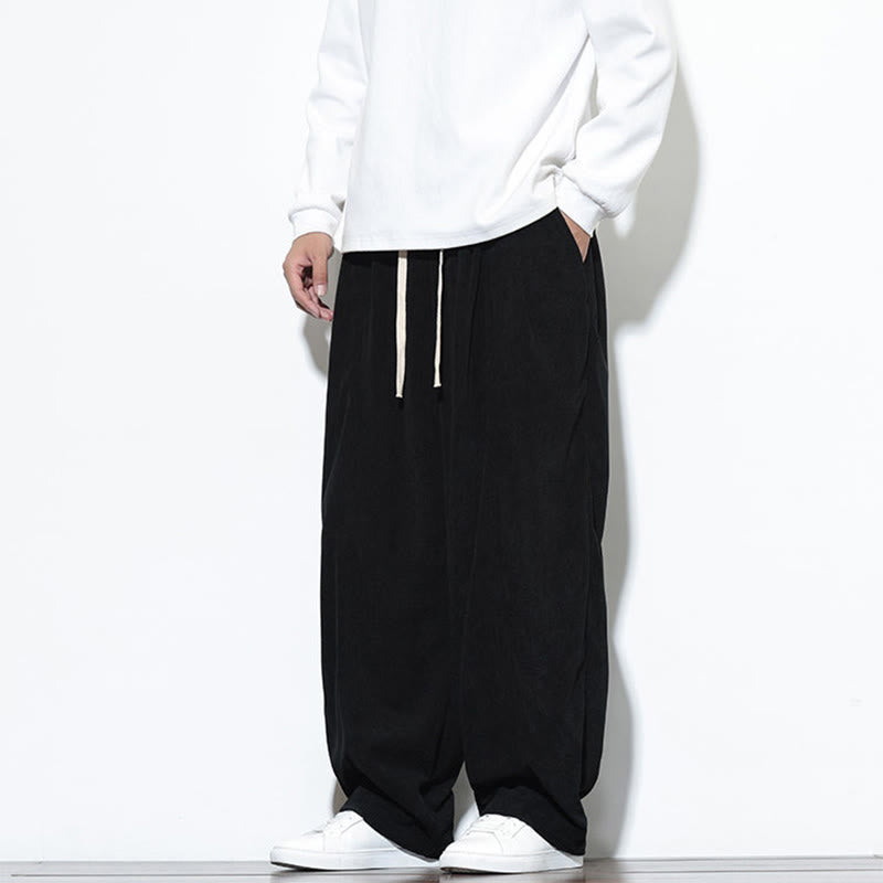 Pantalones harem para hombre de pana pura con cordón ajustable y estampado de Buddha Stones. - image 26