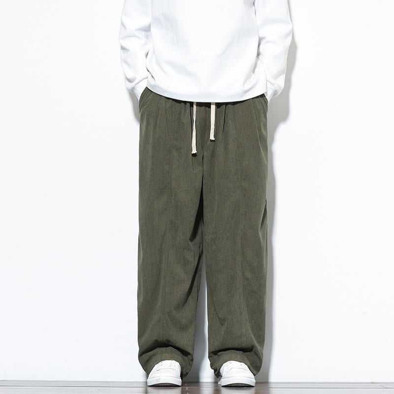 Pantalones harem para hombre de pana pura con cordón ajustable y estampado de Buddha Stones. - image 1