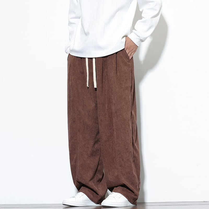Pantalones harem para hombre de pana pura con cordón ajustable y estampado de Buddha Stones. - image 34