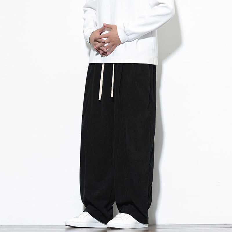 Pantalones harem para hombre de pana pura con cordón ajustable y estampado de Buddha Stones. - image 29