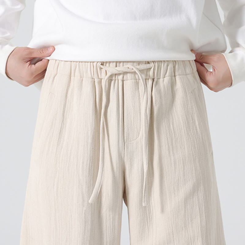 Pantalones anchos de estilo zen chino con cordón diario Buddha Stones para hombre, con bolsillos - image 6
